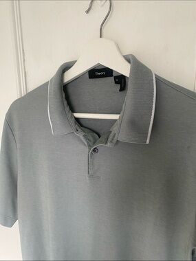 Theory Light Gray Polo for men of class Medium